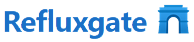 refluxgate logo. The name Refluxgate with a gate above it.